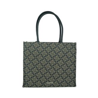 Stylish Taupe Jacquard Hand/Shoulderbag Claudio Ferrici