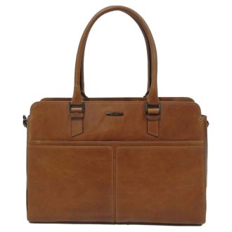 Elegant Cognac Workbag Claudio Ferrici