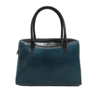 Elegant Multicolour Teal/Black Workbag Claudio Ferrici