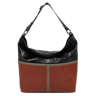 Stylish Multicolour Black/Brick Hobo bag Claudio Ferrici