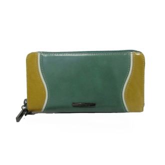 Multicolour Jade/Yellow Zipp around Wallet Claudio Ferrici