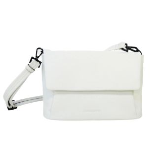 Elegant White Shoulderbag with Flap Claudio Ferrici