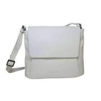 Elegant White Crossbag with Flap Claudio Ferrici