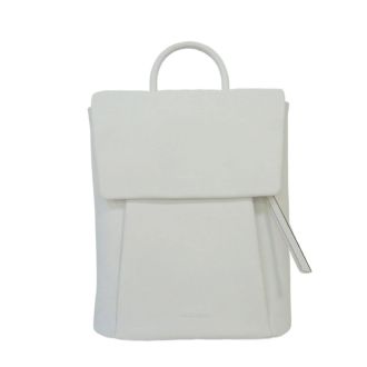 Stylish White Backpack with Flap Claudio Ferrici